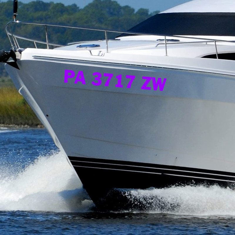 Adhésif décoratif bateau, H 3 po x l 20 po, Oui, Mauve