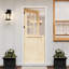 Dalle seulement, porte hollandaise non finie, dalle de porte simple en verre transparent semi-transparent de 9 Lite avec bois de pin naturel-111076673