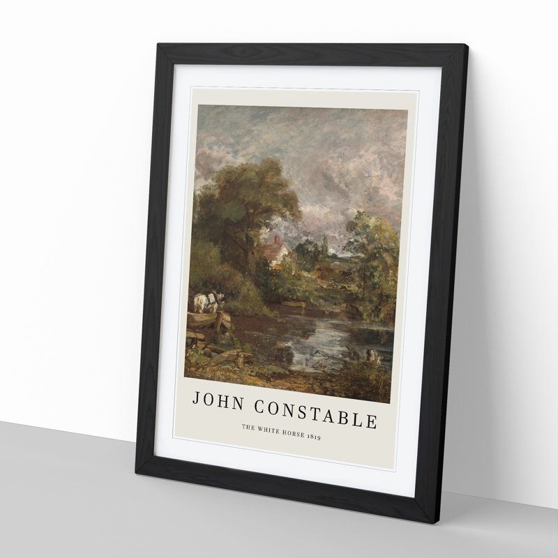 The White Horse by John Constable - Picture Frame Painting, 36cm H x 27cm W x 2cm D, Black Framed
