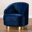Fauteuil demi-tonneau pivotant en velours 29,13 po Krail-1449713748