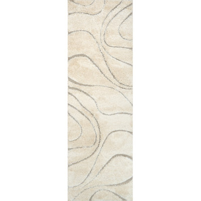 Baltej Modern Shag Cream/Ivory Area Rug