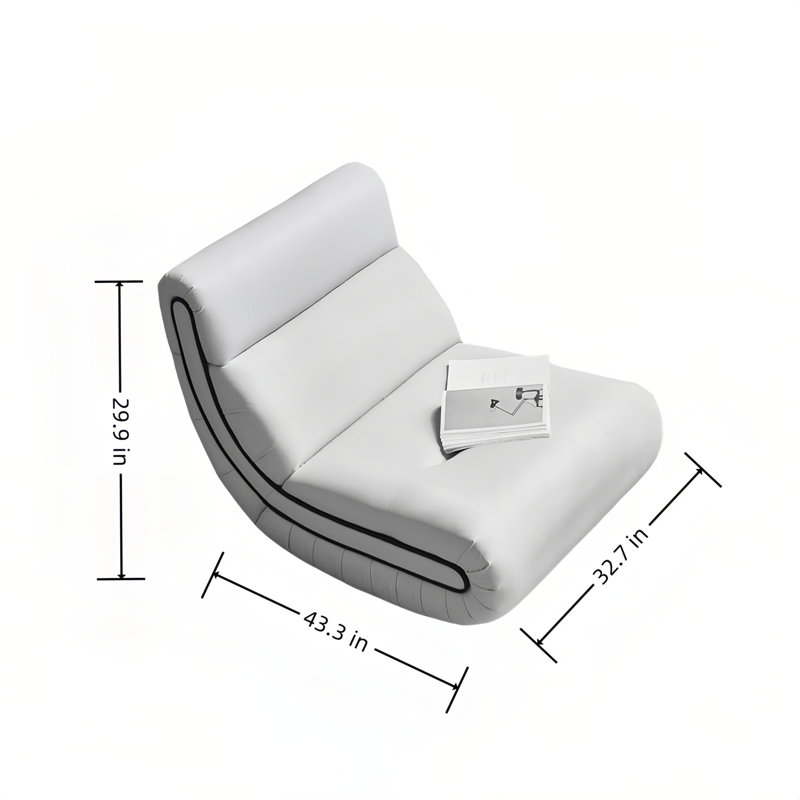 VIBORZ Faux Leather Rocker Game Chair, White