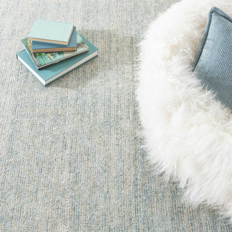 Tapis en viscose / coton tissé à la main Quartz Ocean, Rectangle 7 pi 6 po x 9 pi 6 po