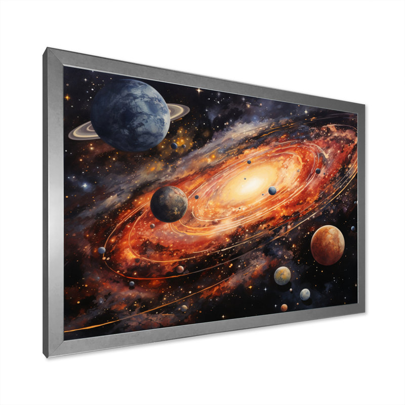 «Météores Comets Embrace I» sur toile, Cadre photo argenté, H 12 po x l 20 po x P 1 po