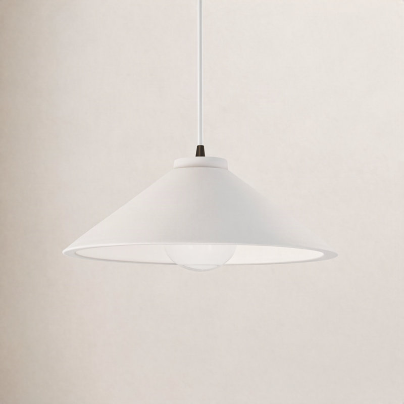 Luminaire suspendu à 1 lumière de la collection Leni, Bronze foncé, Bisque