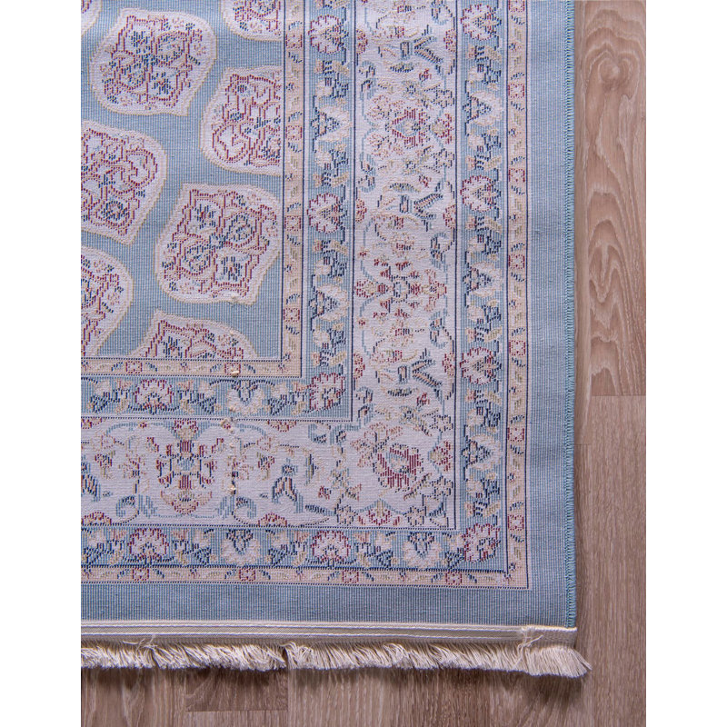 Tapis ivoire / bleu Jackson Jackson, Rectangle 3 pi x 5 pi 1 po