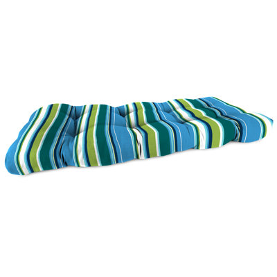 46" x 19" Contoured Outdoor Wicker Bench Cushion by Canora Grey