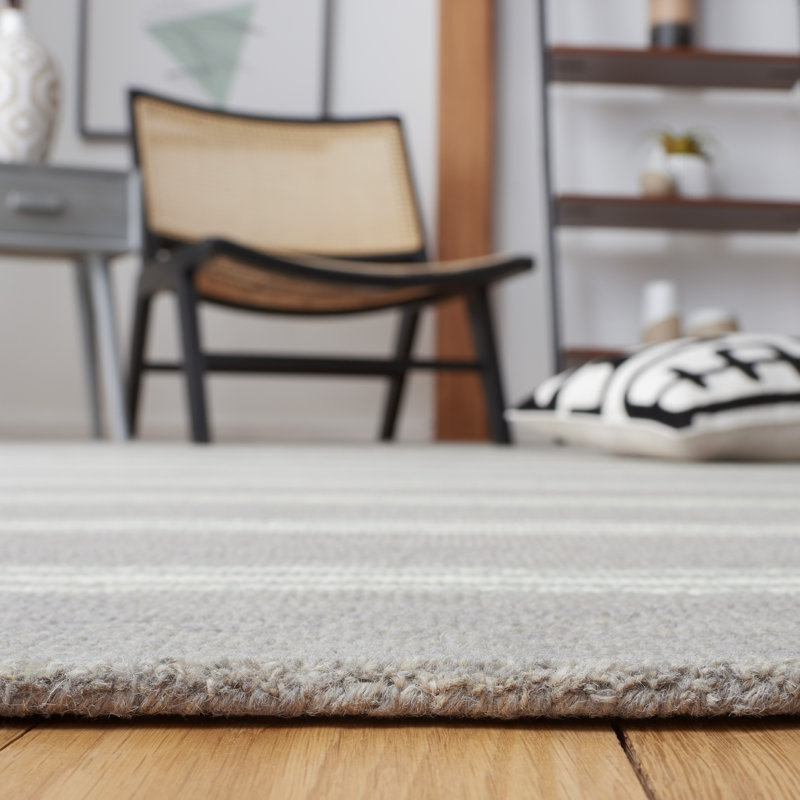 Masaitis Hand Tufted Wool And Cotton With Latex Striped Rug, Runner 2'3" x 8'