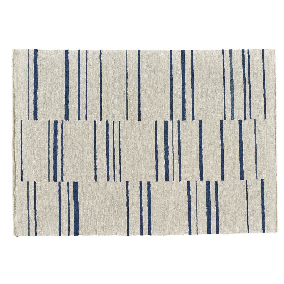 Handgewebter Innenteppich Hazara in Blau/Beige