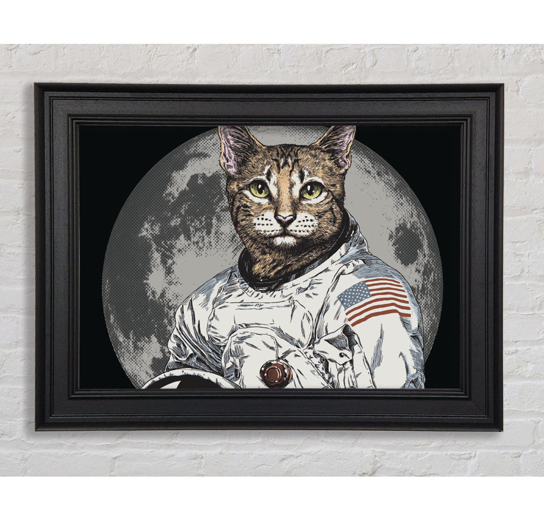 Katze Astronaut Gerahmter Druck