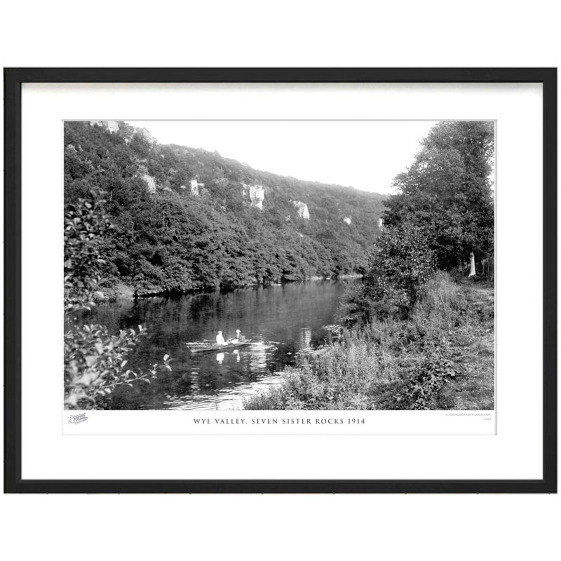 Wye Valley, Seven Sister Rocks 1914 by Francis Frith - Single Picture Frame Print, 40cm H x 50cm W x 2.3cm D