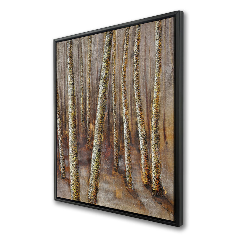 Forêt - Toile encadrée brune avec arbres | Art