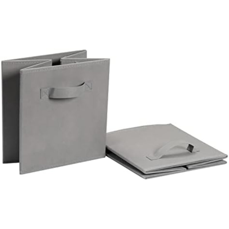 Cube Organizer Storage Bins Handles, Collapsible Fabric, Pack Of 6, 13"X13"X13", Gray, Gray