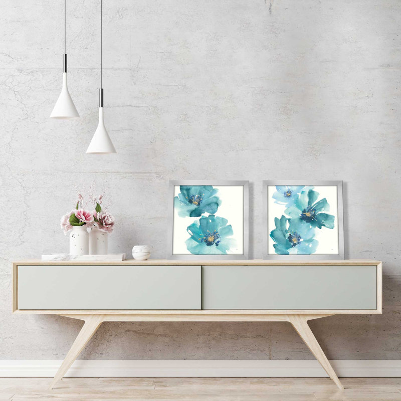 Cosmos bleu sarcelle - ensemble de 2 cadres photo simples