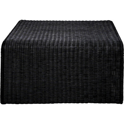 Table basse et de bout Coastal Black avec surface tissée de style minimaliste pour les intérieurs de chambre à coucher Fer 2
