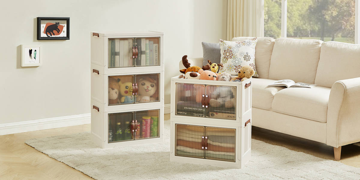 5 Layers Stackable Storage Box with Wheels for Home Living Room Office Wardrobe