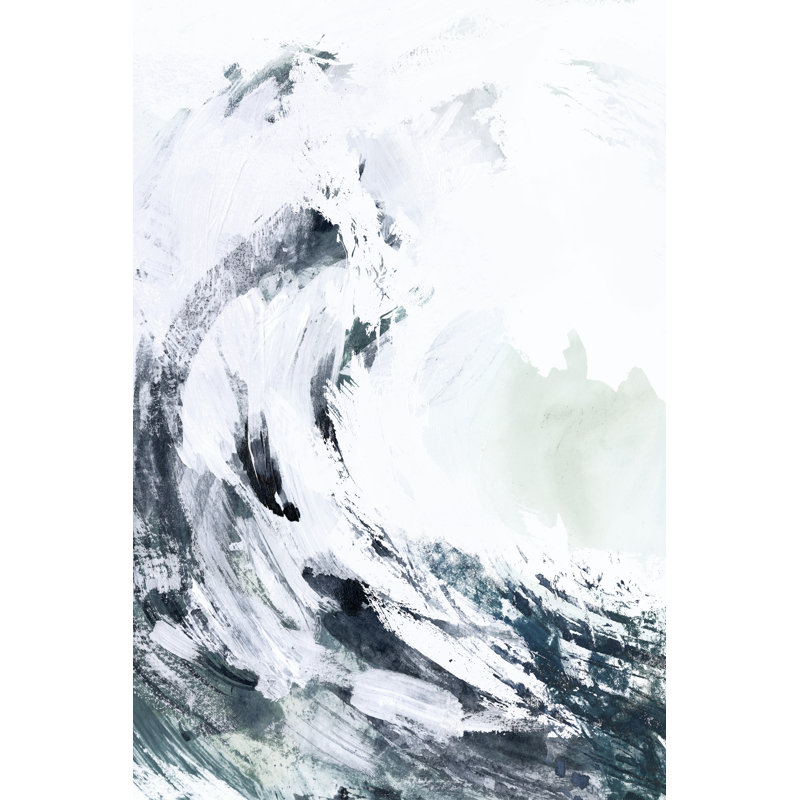 Blue Crest II by Victoria Barnes - Painting on Canvas, 76cm H x 51cm W, Black Floater Framed
