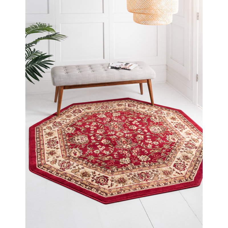 Bhatari Indoor Rug, Octagon 7'11" x 7'11", Burgundy