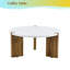 Table basse Minimalist - panneau de fibres à densité moyenne blanc de 33,4 po avec pieds en bois