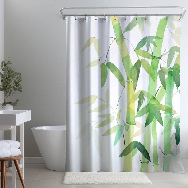 Shower Curtain FL237 – Polyester Shower Curtain, Dye Sublimation Print, 71" W × 74" L