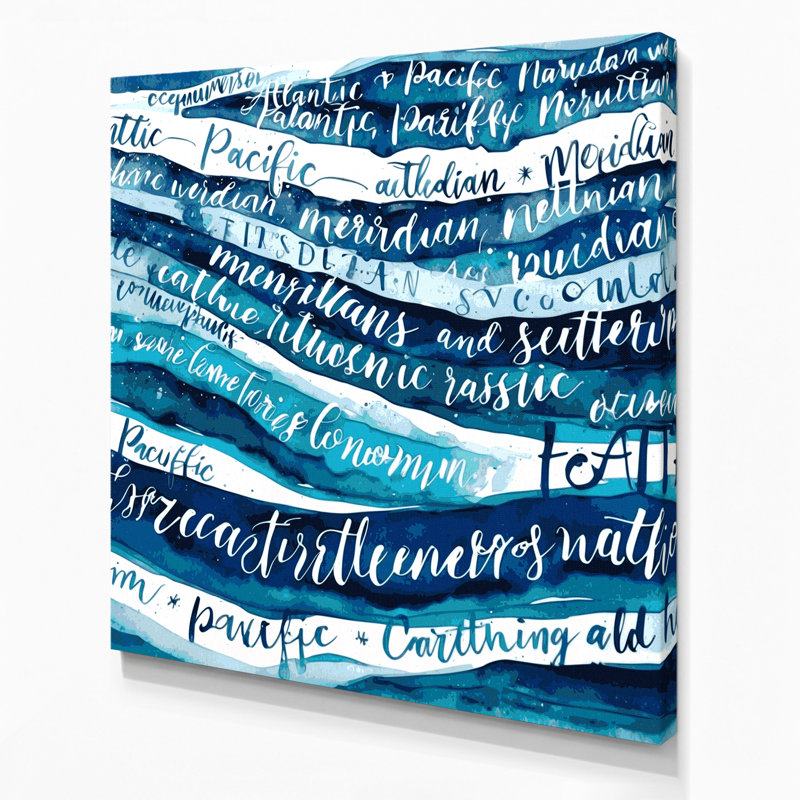 Art nautique sur toile bleu, H 8 po x l 8 po