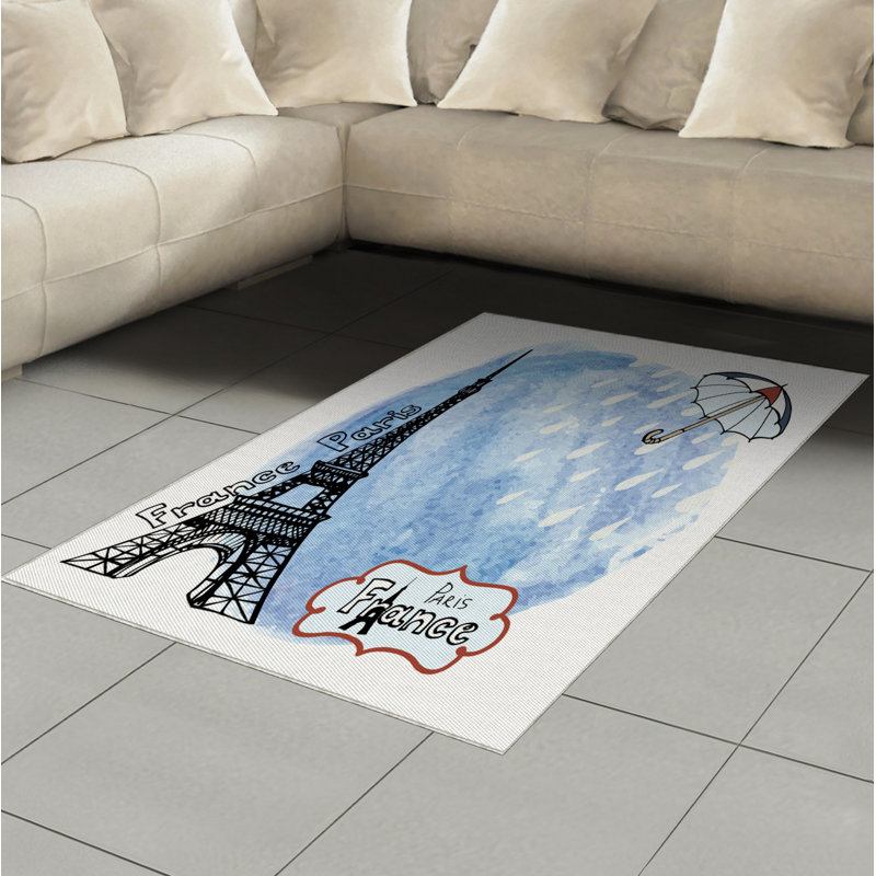 Tapis décoratif en fibre de polyester à haute densité pour la tour Eiffel, Rectangle— 4 pi x 5 pi 8 po