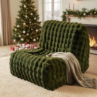 Nathasa Bean Bag Chairs for Adults, Faux Fur Giant Bean Bag Chairs with Memory Foam, Cozy Large Floor Lazy Chair Indoor, Comfy Corner Sofa for Living