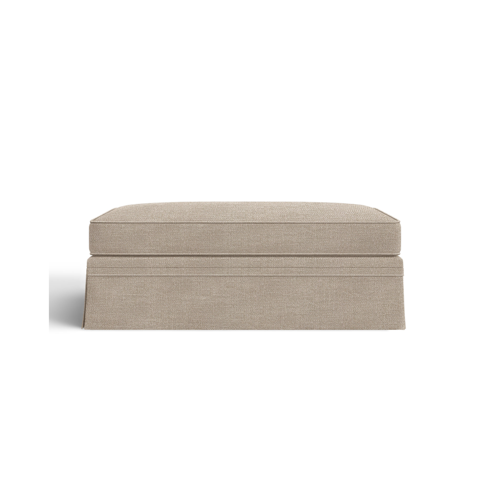 Shelby Upholstered Storage Ottoman, Conversation Ivory Basketweave