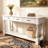 Wood Console Table With 3 Drawers And 5 Bottom Shelf For Entryway Hallway Extra-Thick Sofa Table-1537650225-1537650224