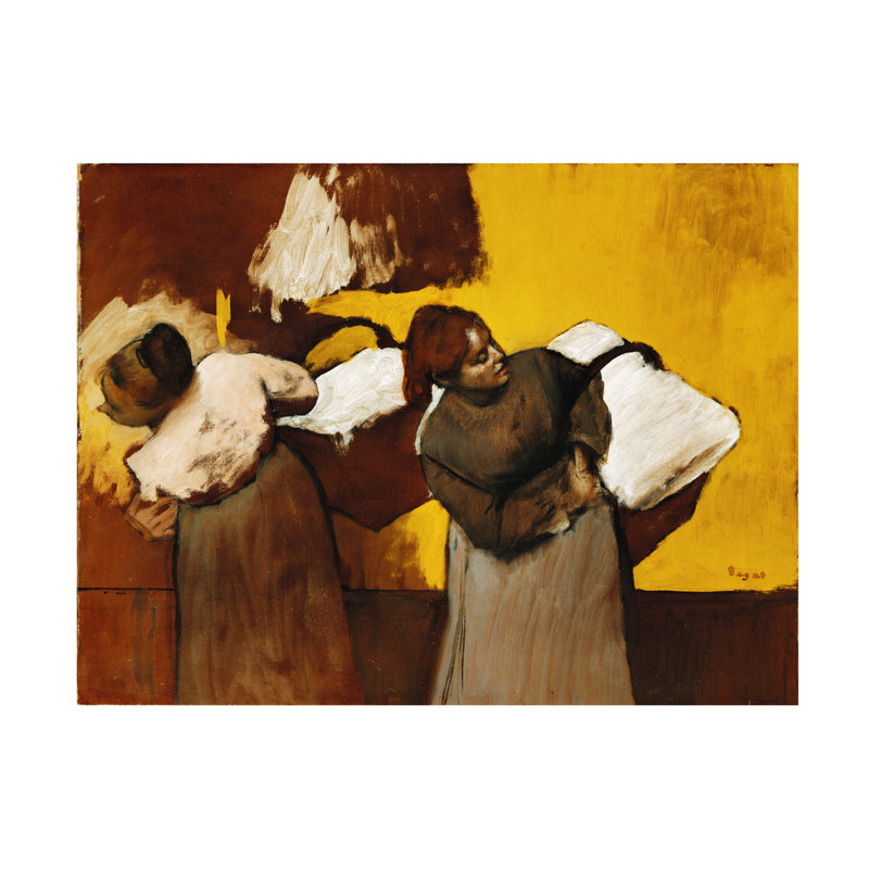 Art sur toile Edgar Degas Laundresses, C.1876, H 14 po x l 19 po