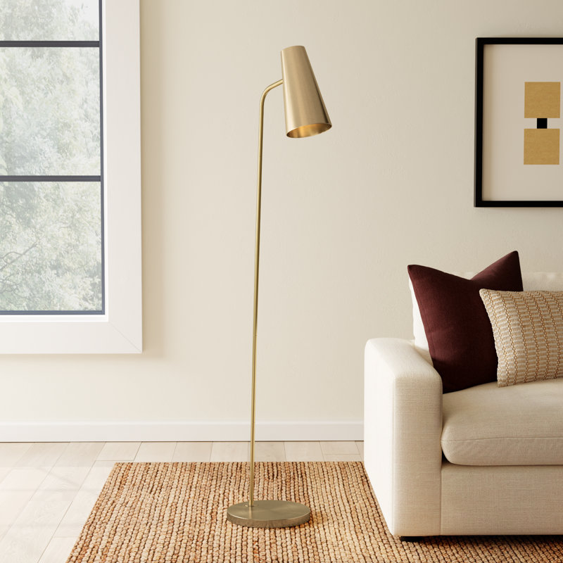 Kelt 66" Arc Floor Lamp, Brass