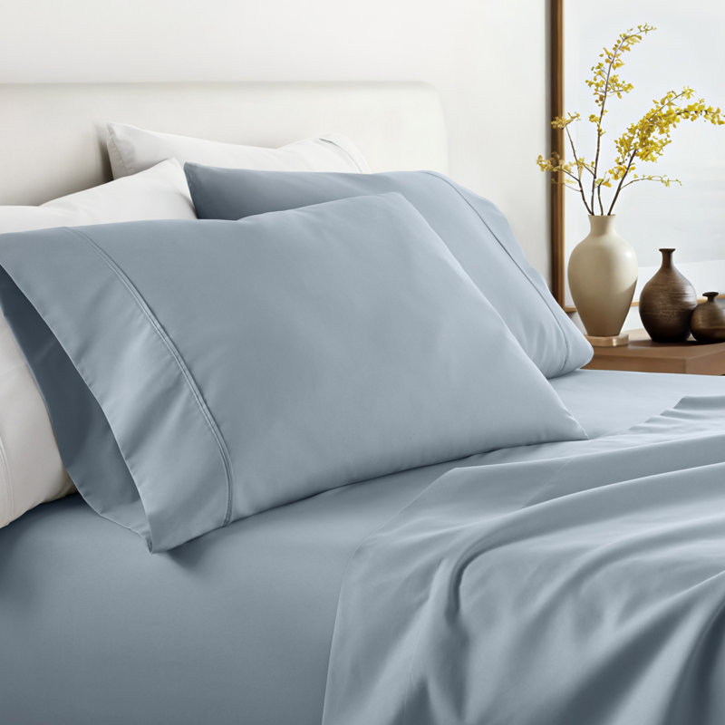 Ensemble de 2 taies d'oreiller en microfibre ultra douce, Taie d'oreiller très grande, Bleu clair