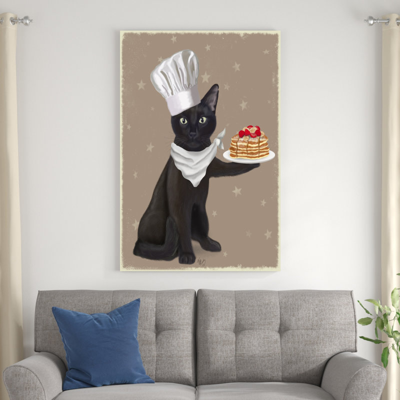 Crêpes de chat noir, H 48 po x l 32 po x P 1,25 po