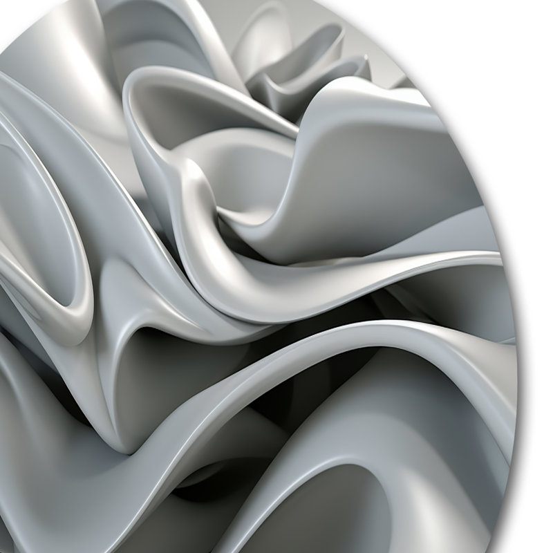 «Gray Infinite Ripples», art mural rond en métal, H 16 po x l 16 po x P 1 po