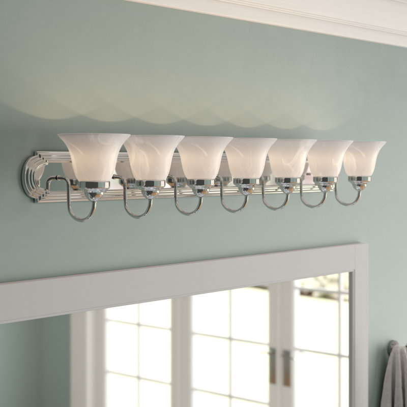 Mandu 7 - Light Dimmable Vanity Light, Marble/Polished Chrome