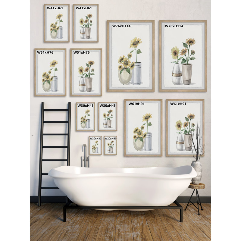Sunflower Joy by Parvez Taj - 2 Piece Single Picture Frame Painting Set, 45" H x 38" W x 3.81" D