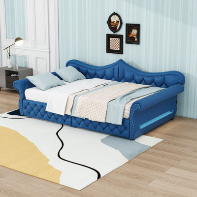 Upholstered Daybed with LED Lights
