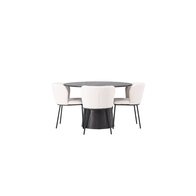Boone 4 - Person Dining Set, Black