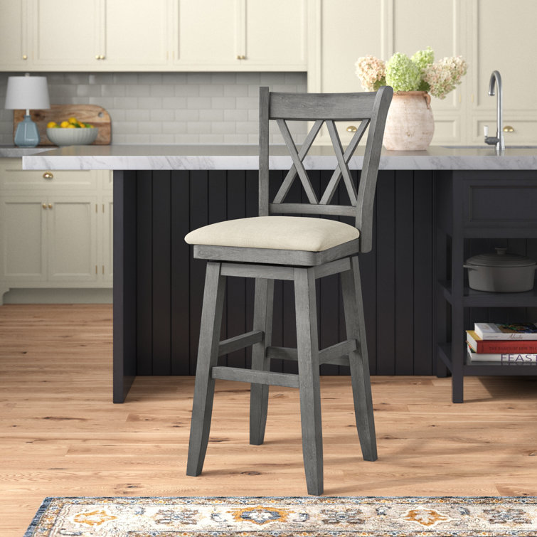 Three Posts™ Fortville Swivel Upholstered Counter Stool & Reviews | Wayfair