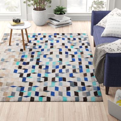 Roxanne Geometric Leather Hand Woven Area Rug