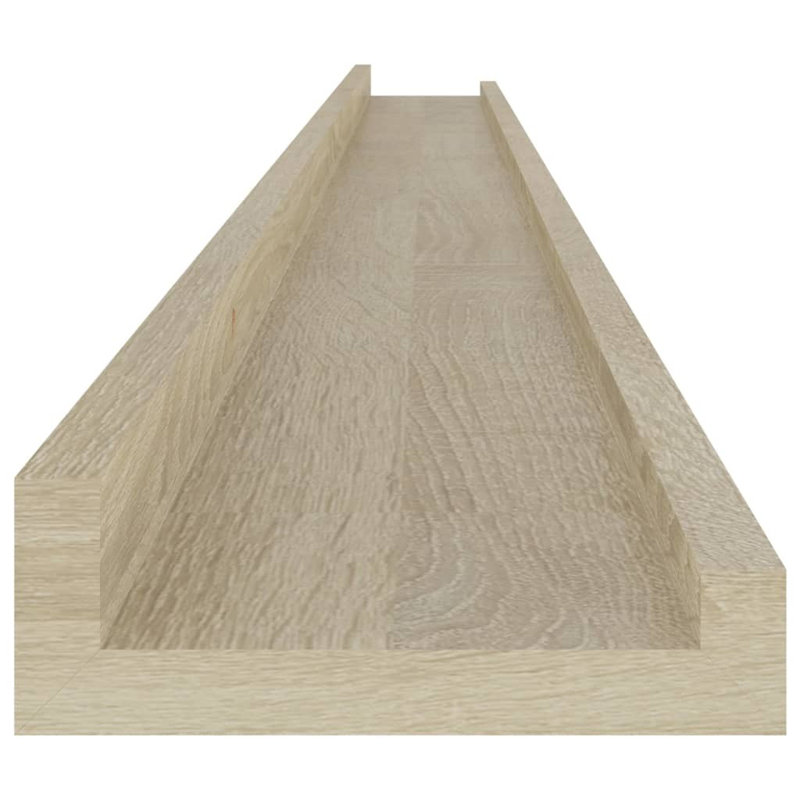 Wall Shelf Floating Shelf Wall Mounted Display Shelf for Photo Frame, Sonoma Oak, 1.2" H x 45.3" W x 3.5" D