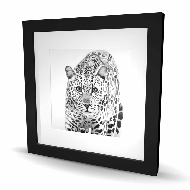 «Leopard Ready to Attack - Wildlife Living», reproduction encadrée