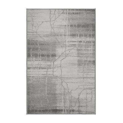 Tapis abstrait gris lavable à la machine