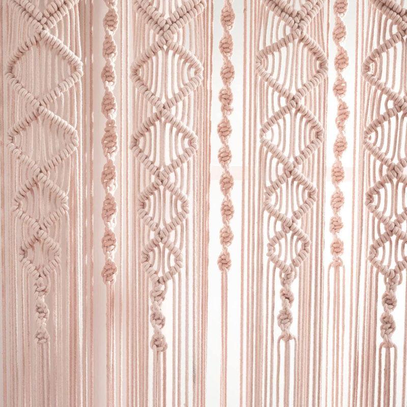 Cotton Semi Sheer Single Curtain Panel, Blush