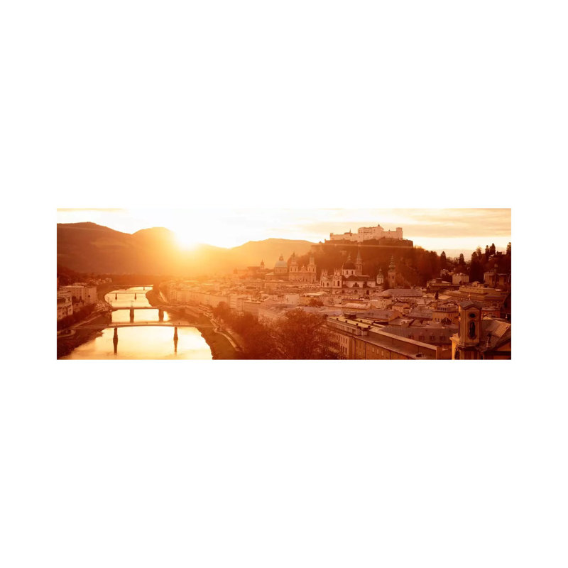 Austria, Salzburg, Salzach River - Wrapped Canvas Panoramic Print, 152.4 cm H x 50.8 cm W x 1.91 cm D