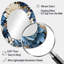Bleu et blanc, toile florale exotique - miroir mural floral, miroir décoratif de chalet, impression d'art en métal-122498830-122498832