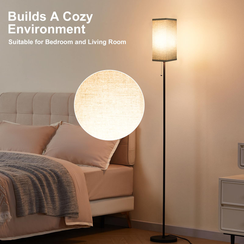 Lampe sur pied moderne 64 "pour le salon, Noir, noir, noir, noir