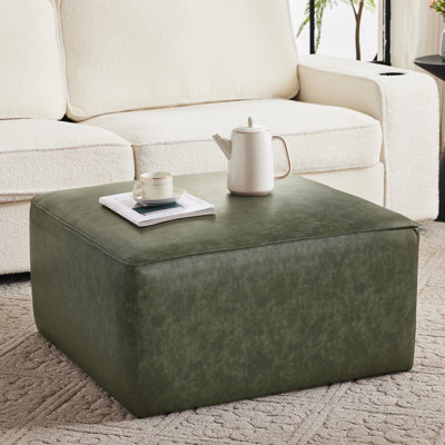 Similicuir carré avec ressorts ensachés et utilisation polyvalente comme siège ou décoration, l 29,96 po x P 15,72 po.