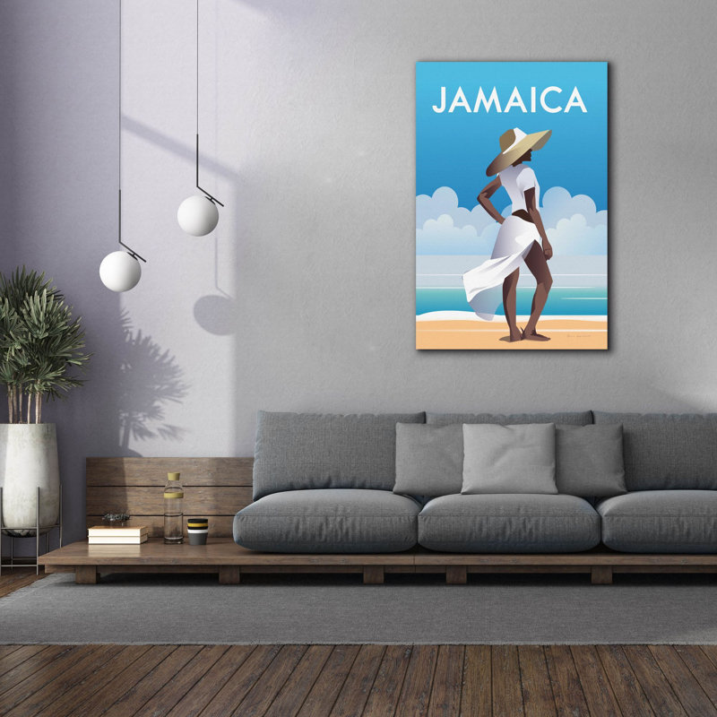 "Epic Graffiti" Jamaïque "par Omar Escalante, art mural sur toile, H 60 po x l 40 po x P 1,5 po