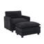 Fauteuil d'appoint rembourré avec repose-pieds Redenius Boucle-107084444